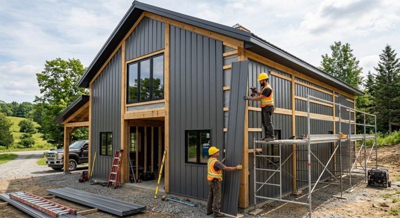 Pole Barn Siding Installation in Cabarrus County, NC