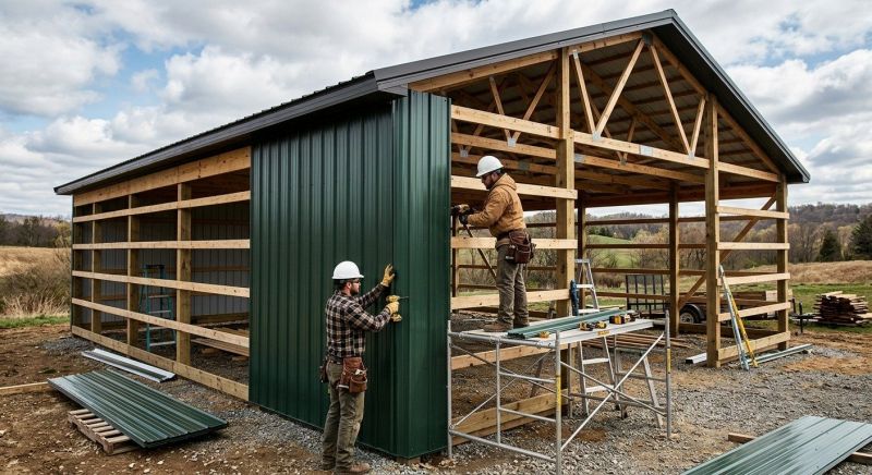 Pole Barn Siding Installation in Cabarrus County, NC