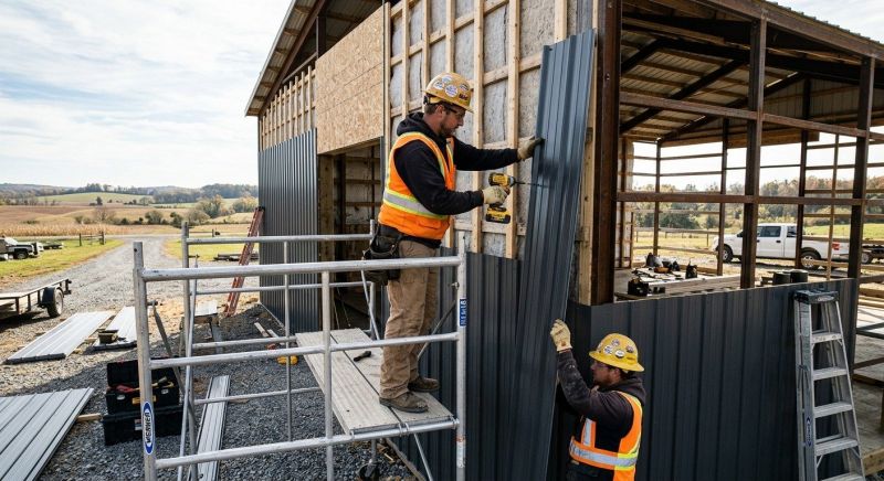 Pole Barn Siding Installation in Cabarrus County, NC